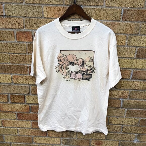 Vintage 1999 Del Sol 'Farm Animals' T Shirt Large - Picture 5 of 7